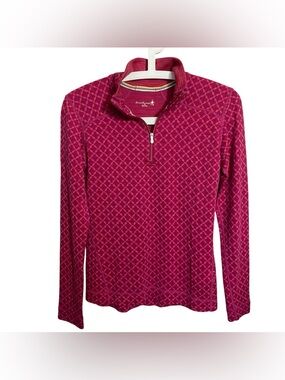 Smartwool Pullover Fuchsia Geometric 1/4 Zip Merino Wool